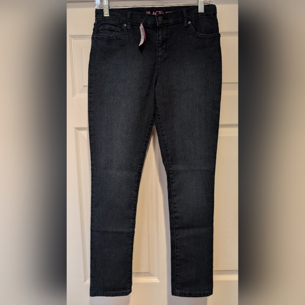 The Children's Place NWT Girls Adjustable Waist Super Skinny Dark Wash Jeans NEW